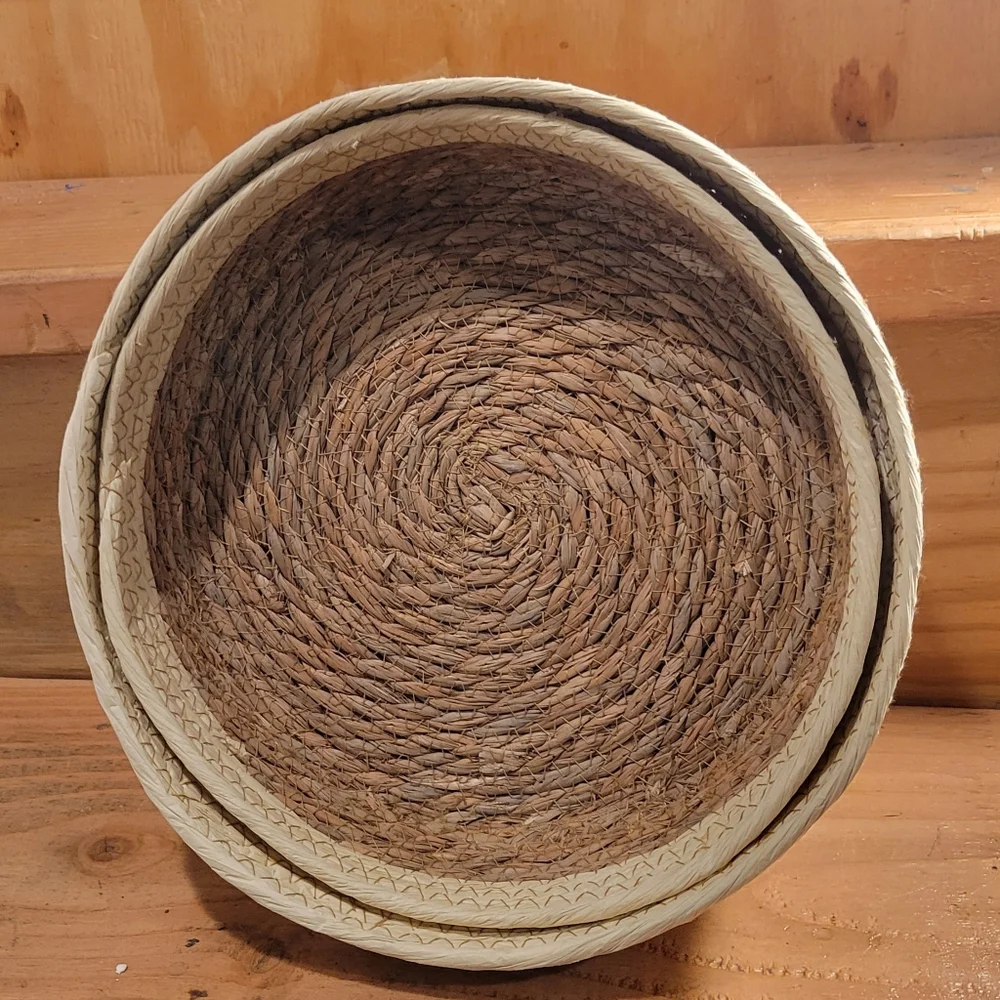 Round 2-Toned Nesting set of 2  Baskets for Display/Organization